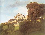 Courbet, Gustave The Houses of the Chateau D Ornans USA oil painting artist